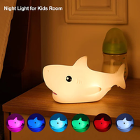 led rechargable shark night light lamp