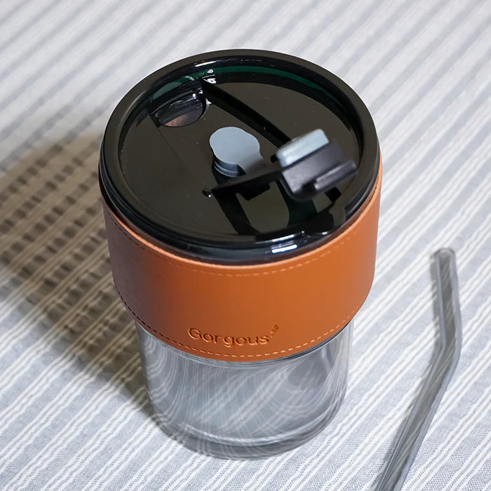 Personalized Leather glass tumbler