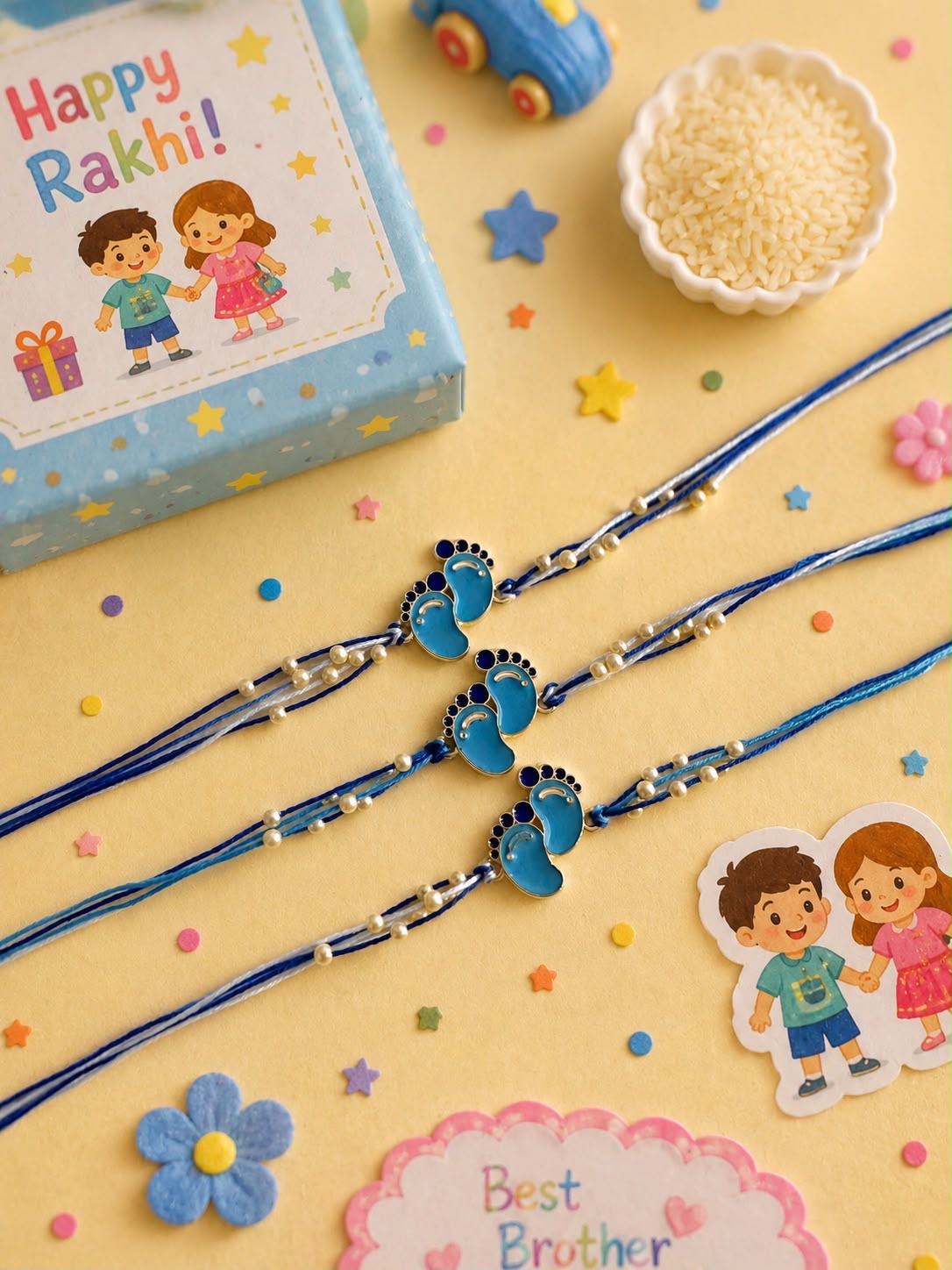 Tiny Feet Pearl Rakhi – Blue Edition | A Bond Beyond Words