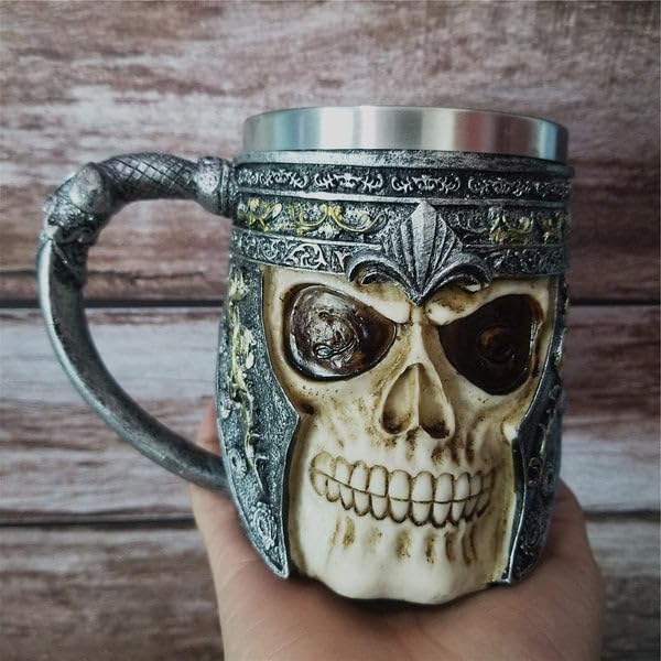 3D Skull Bone Stainless Steel Coffee Mug