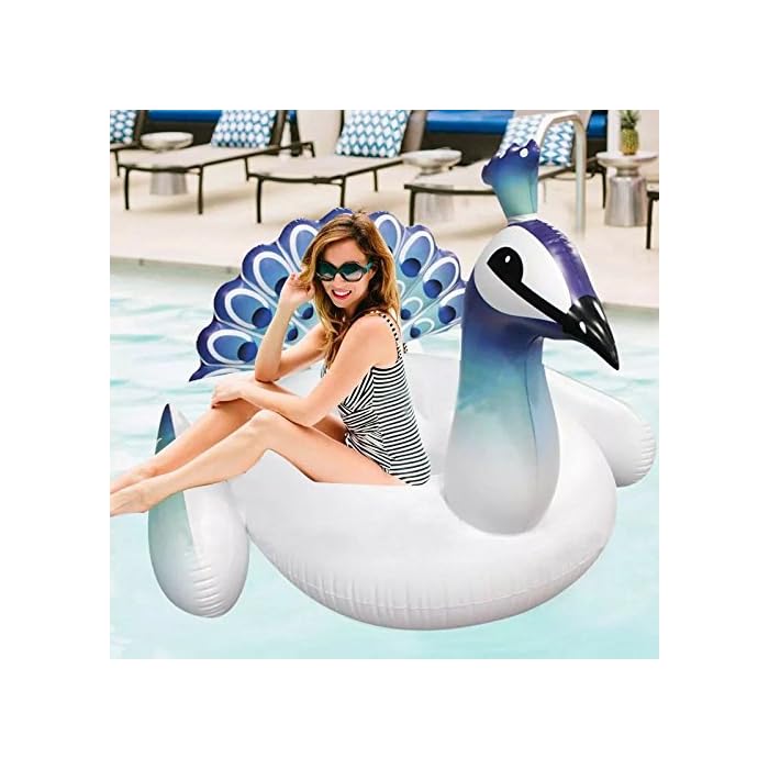 Peacock Pool Floats Inflatable Peacock Pool Float Large Ride On Pool Raft Lounger Island Beach Swimming Pool Party Decorations Pool Island for Adults Water Fun