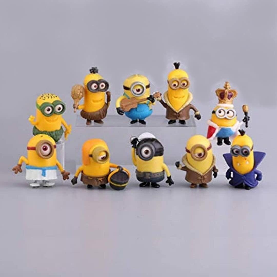 Little Minion Cartoon Action Figures Toys for Kids, Kids Toys, Toys for Girls, Toys for Boys, Action Figure, Miniature Toys, Birthday Gift, Christmas Decorations Items, Collectible Figurine - 6 Pieces