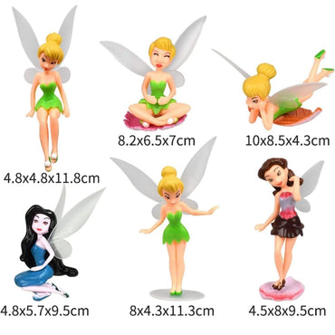 Fairies Angel Action Figures Tinker Bell Fairy Princess Action Figures Toy Set for Kids (Multicolor) Pack of 6