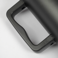 Matte Black Insulated Travel Mug with Handle & Straw