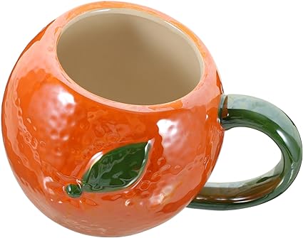 Cute Orange Shape Mug 3D Orange coffee and tea Mug for home and Office use, mugs, creative fruit-shaped ceramic cups