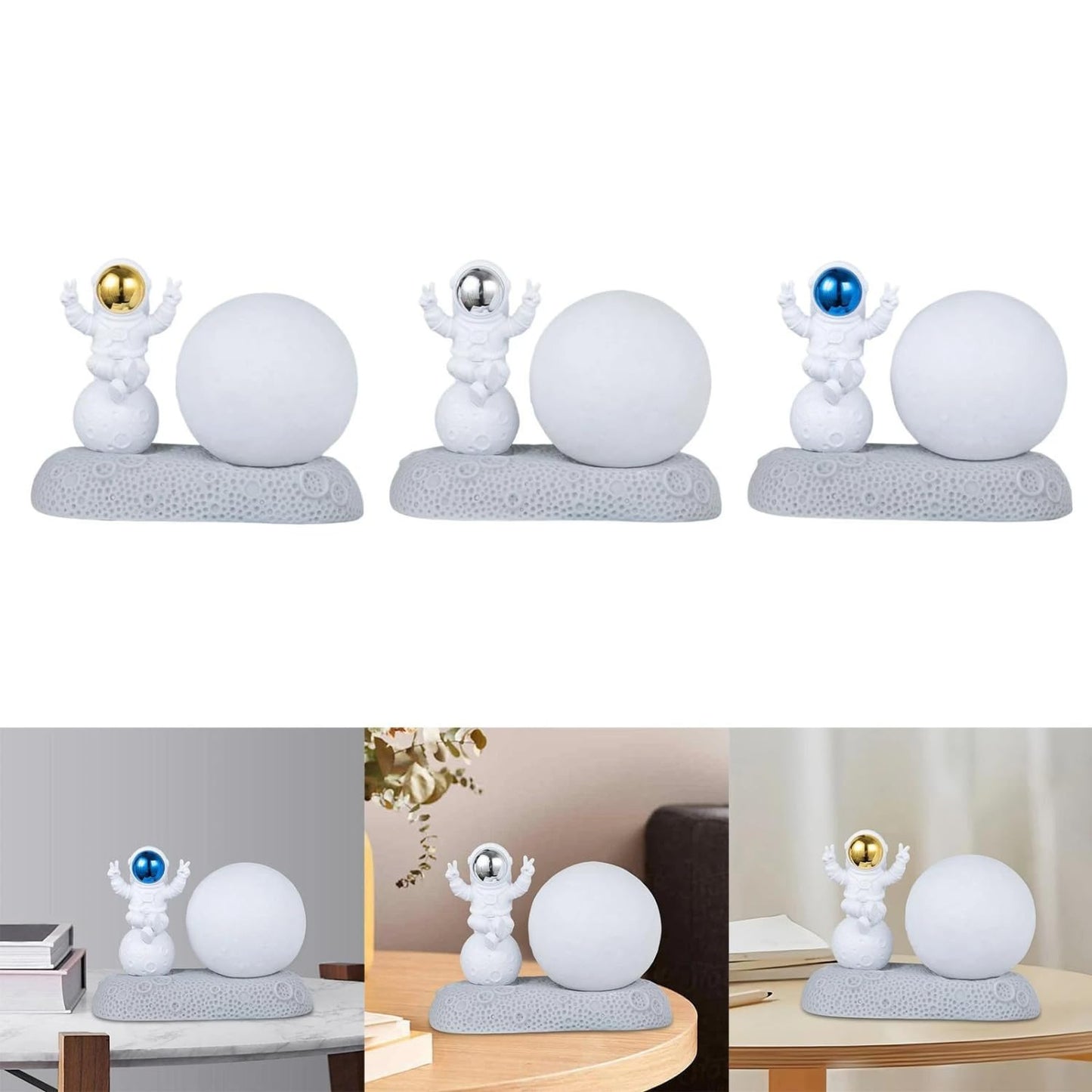 Universe Planet Astronaut Night Light Spaceman Sculpture Bedside Table Lamp Moon Spaceman Lamps for Home Bedroom Decor Kids Gift