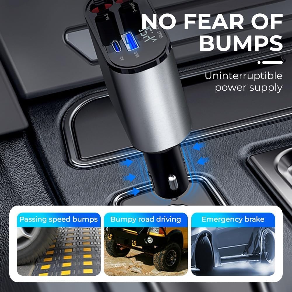 PowerGlide Car Charger 4 in 1 [2025 Ultra-Compact]