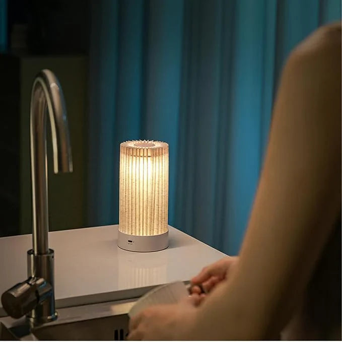 Pleated LED Table Lamp | 3 Light Modes