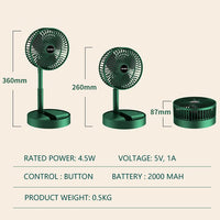 Foldable Rechargeable Desk Fan | Portable USB Cooling Fan for Home, Office & Travel