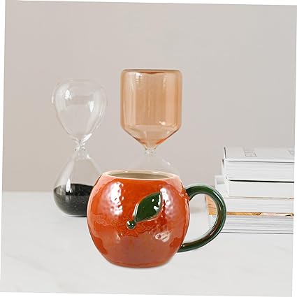 Cute Orange Shape Mug 3D Orange coffee and tea Mug for home and Office use, mugs, creative fruit-shaped ceramic cups