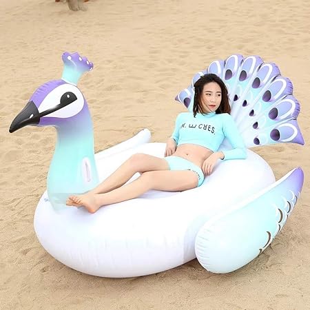 Peacock Pool Floats Inflatable Peacock Pool Float Large Ride On Pool Raft Lounger Island Beach Swimming Pool Party Decorations Pool Island for Adults Water Fun