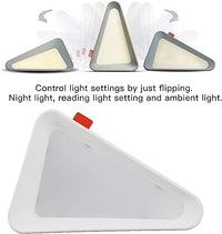 Gravity Flip Lamp，3 Level Dimmable : Reading Light, Night Light, USB Rechargeable Light Triangle Shape Cordless Desk Light for Living Room, Bedroom, Outdoor, Study table lamp.