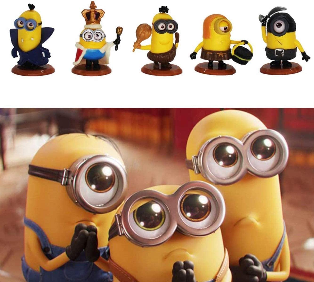 Little Minions Cartoon Action Mini Figures Action Figure Limited Edition for Car Dashboard, Decoration, Cake, Office Desk & Study Table (Pack of 10)