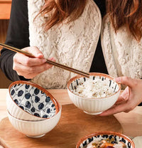 Monochrome Charm Ceramic Bowls – Set of 6 | Elegant Hand-Painted Snack Bowls in Gift Box