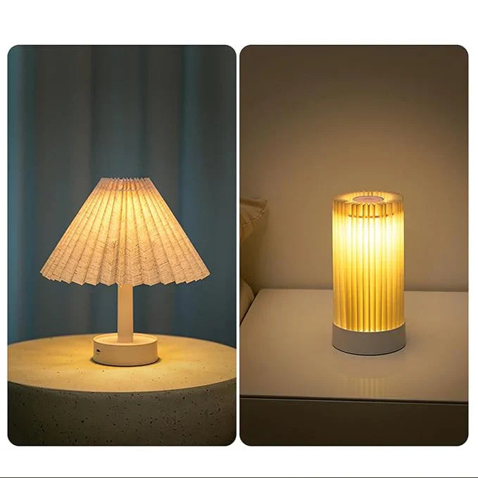 Pleated LED Table Lamp | 3 Light Modes