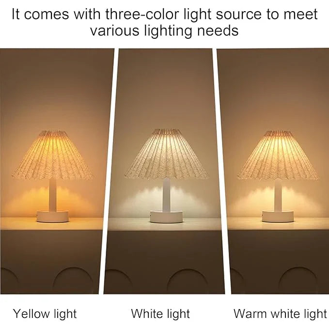 Pleated LED Table Lamp | 3 Light Modes