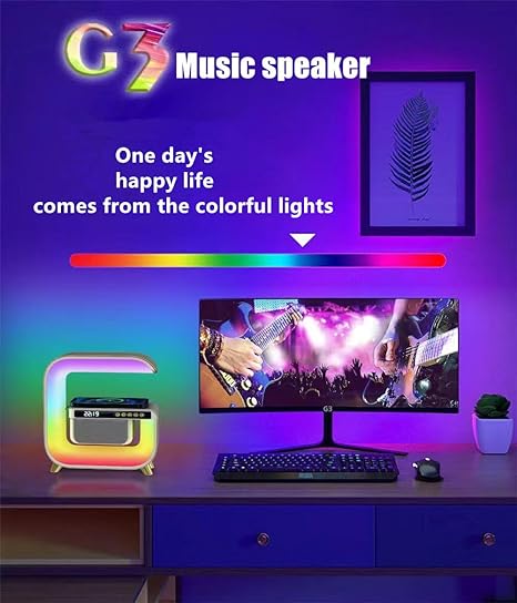 RGB LED Speaker Rgb Night Lamp with app Wireless Charger Alarm Clock Desk Lamp Wireless Charging Wakeup Light