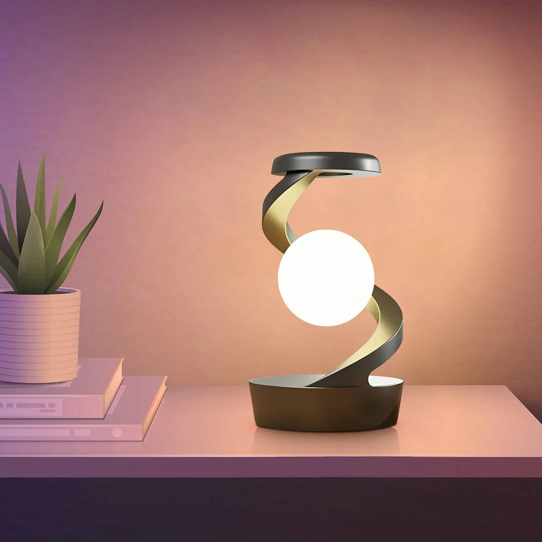 Rotating Wireless RGB Floating Moon Lamp