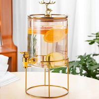 Reindeer Crown Glass Beverage Dispenser