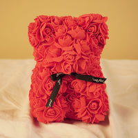 Rose Teddy Bear – Romantic Artificial Flower Bear Gift for Love & Special Moments