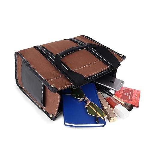 Casual Luxe: Two-Compartment Canvas Handbag
