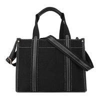 Casual Luxe: Two-Compartment Canvas Handbag