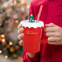 Merry Christmas Mug With Straw