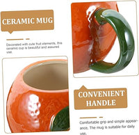 Cute Orange Shape Mug 3D Orange coffee and tea Mug for home and Office use, mugs, creative fruit-shaped ceramic cups