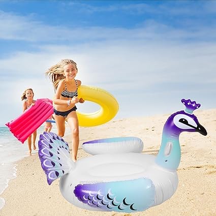 Peacock Pool Floats Inflatable Peacock Pool Float Large Ride On Pool Raft Lounger Island Beach Swimming Pool Party Decorations Pool Island for Adults Water Fun