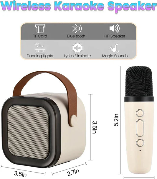 Mini Portable K12 Bluetooth Karaoke Speaker with Wireless Mic, Gifts Toys for Girls and Boys Family Home Party , Birthday Party etc.