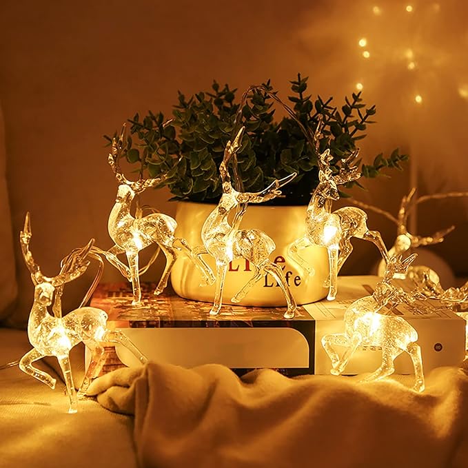 Diamond Fairy Deer Christmas String Lights