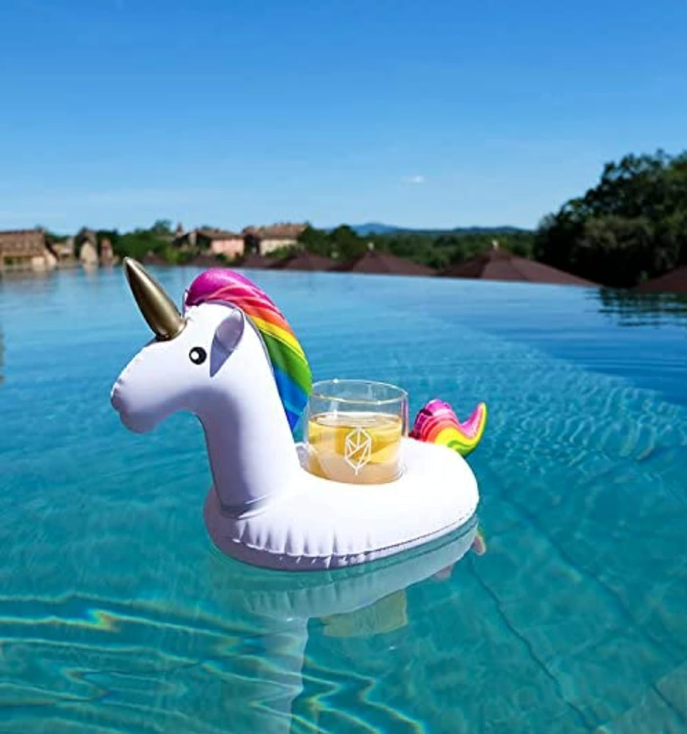 Water Pool Fun Inflatable 14 Unicorn Drink Holder (Free Air Pump)