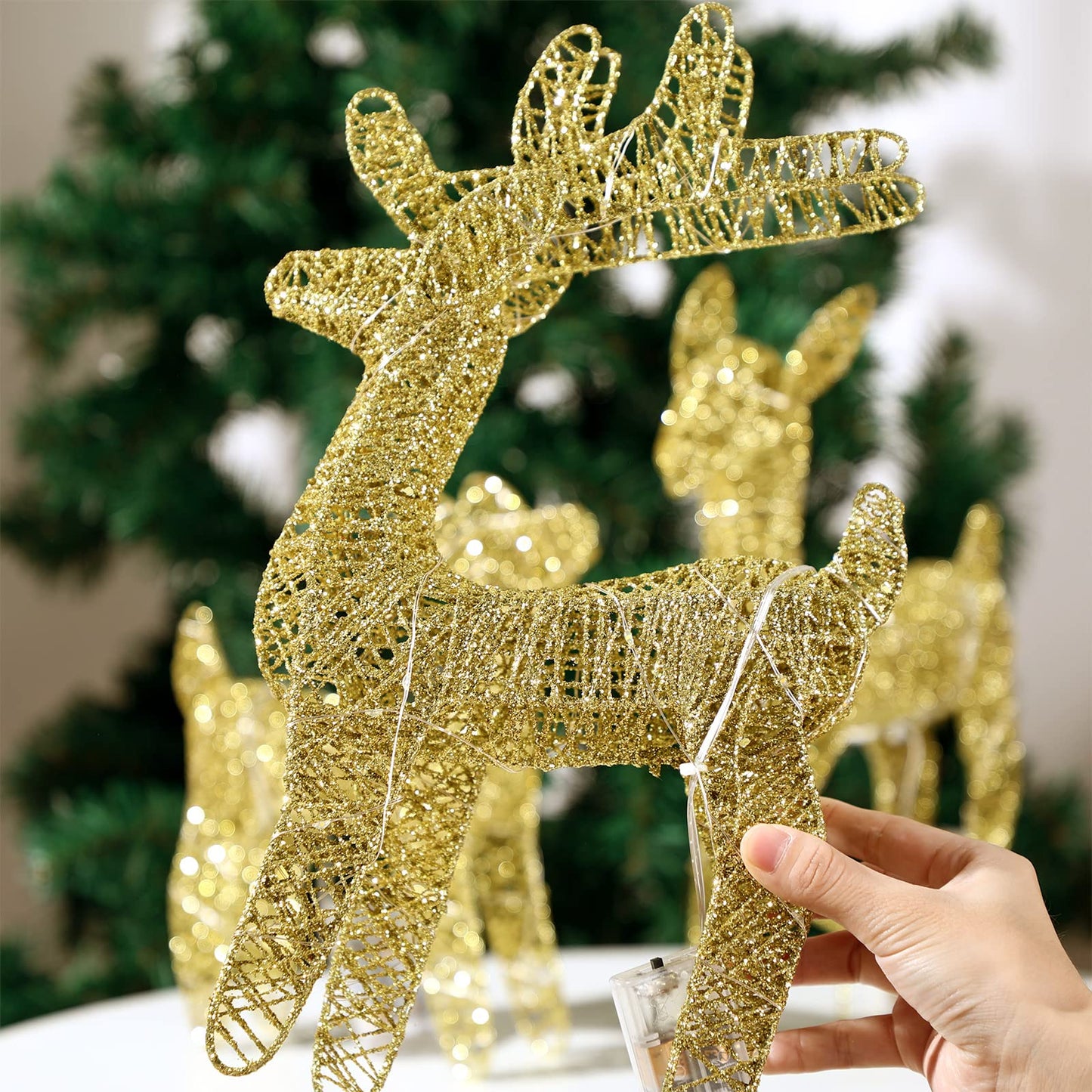 Golden Reindeer LED Light Decoration