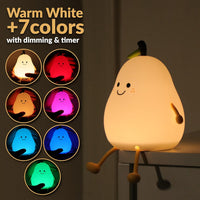 Cute Silicone Pear LED Night Lamp