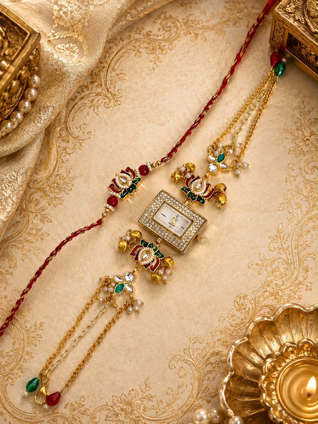 Traditional Indian craftsmanship with a luxurious touch  Rakhi .