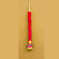 Diwali Pearl & Floral Toran with Decorative Diya Charms Set of 2