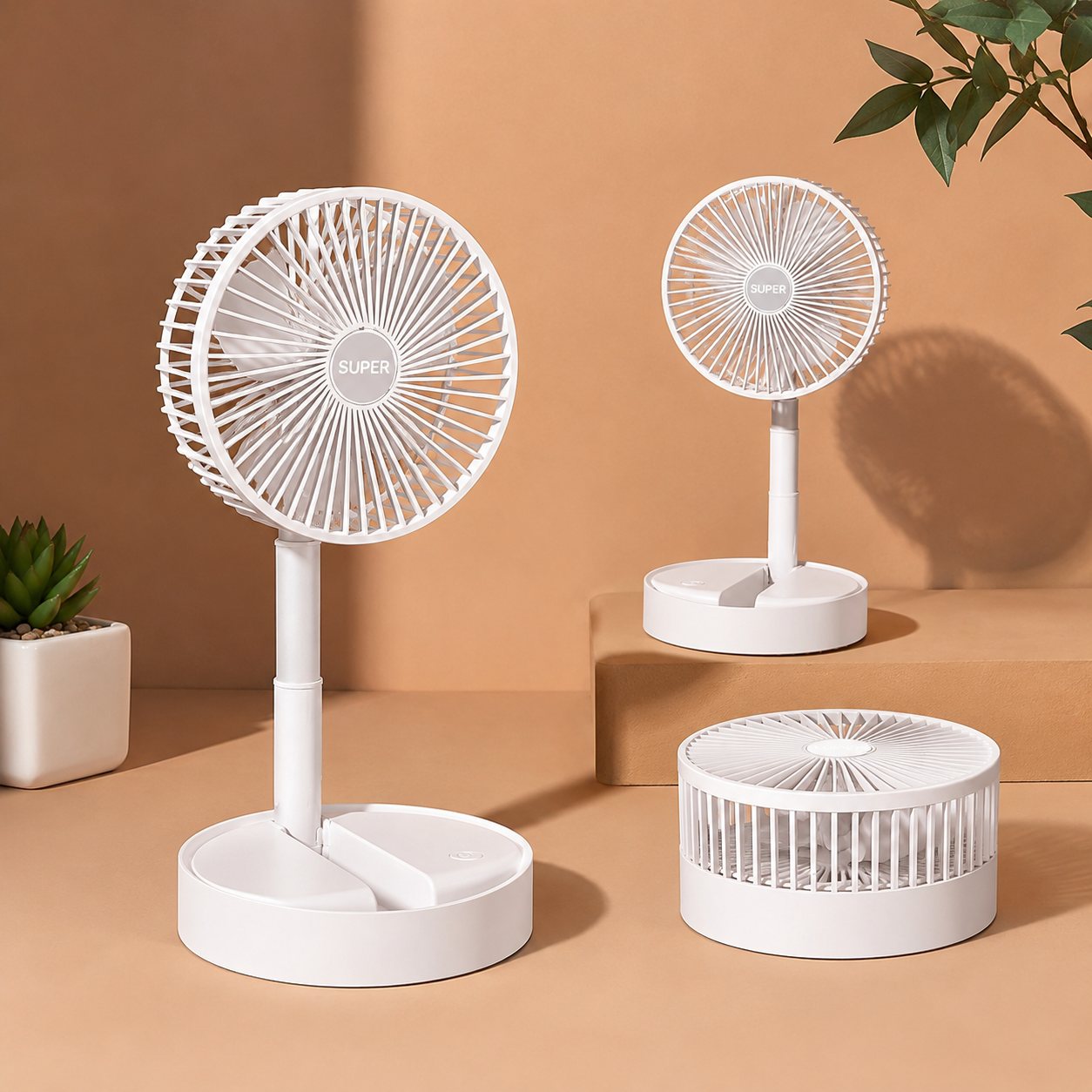 Foldable Rechargeable Desk Fan | Portable USB Cooling Fan for Home, Office & Travel