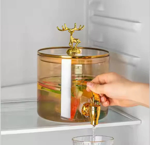 Reindeer Crown Glass Beverage Dispenser
