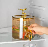 Reindeer Crown Glass Beverage Dispenser