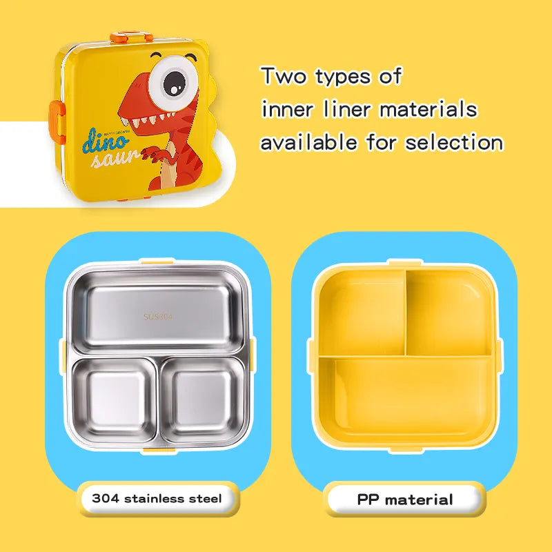 Personalized square stainless steel kids Bento Lunch Box