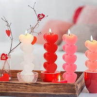 Heart shape pillar candle ( PACK OF 3 )