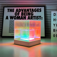 3D Art Cube Acrylic lamp, Decorative Table Lamp, 3 Colour Changing Stepless Dimming Touch Lamp