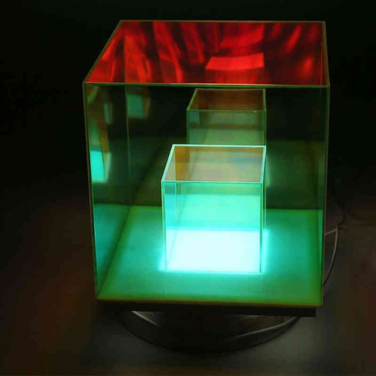 3D Art Cube Acrylic lamp, Decorative Table Lamp, 3 Colour Changing Stepless Dimming Touch Lamp