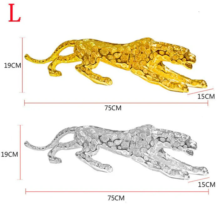 Abstract Gold Panther Sculpture