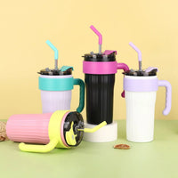 Personalized Stainless Steel Insulated Tumbler with Handle & Straw ( pack of 1 )