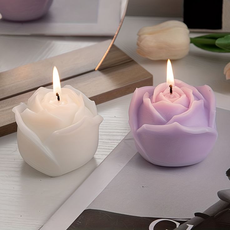 Rose Bud Scented Candle ( PACK OF 3 )