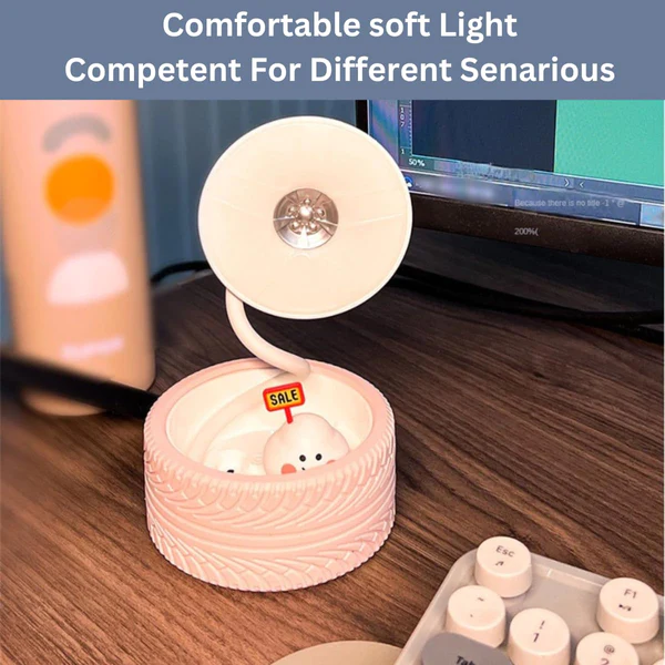 Tyre Wheel LED Table Lamps Desk Kids Bedroom Rechargeable Night Light