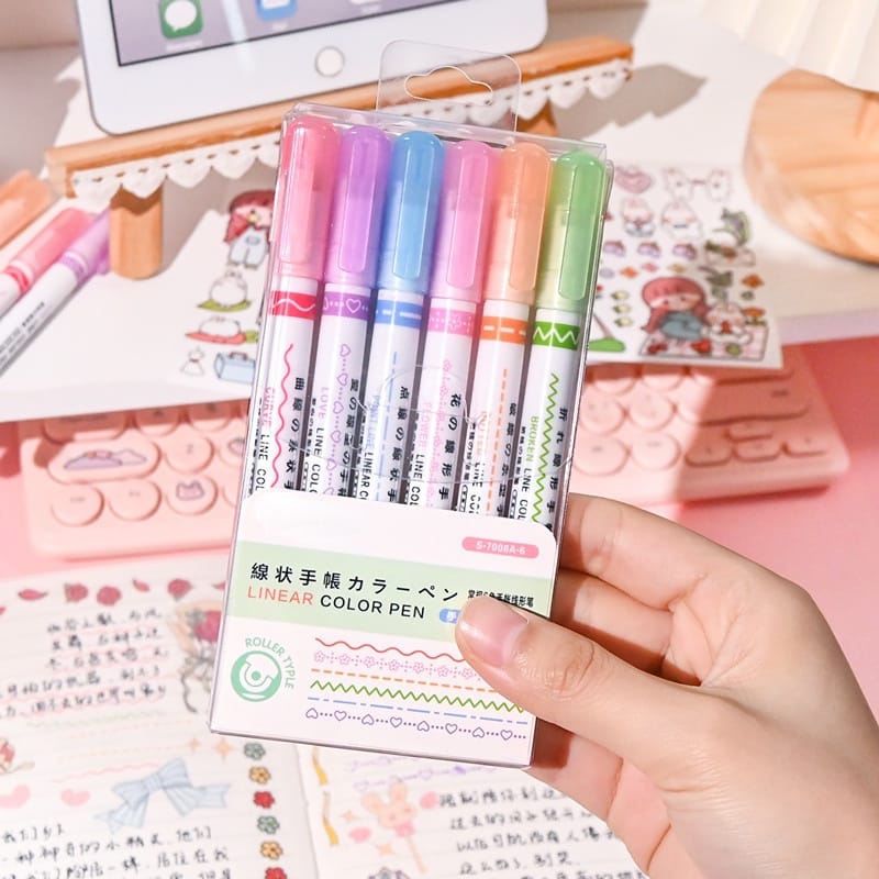 Pattern Roller Color Pen Set Of 6