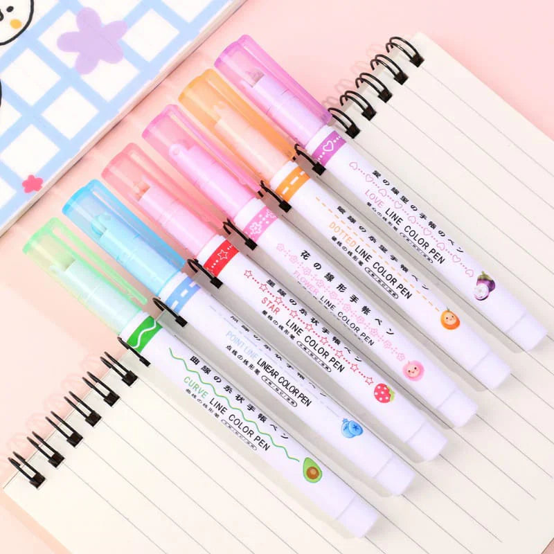 Pattern Roller Color Pen Set Of 6