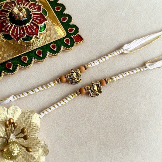 Traditional Ganesh Soft Touch Rakhi – Subtle & Beautiful